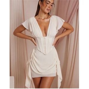 Oh Polly Ivory Corset Mini Dress